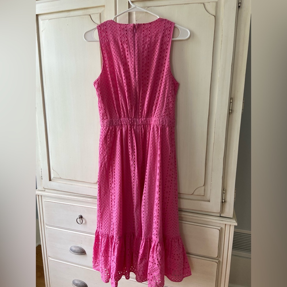 J Crew pink eyelet midi dress size 4 - Picture 4 of 6